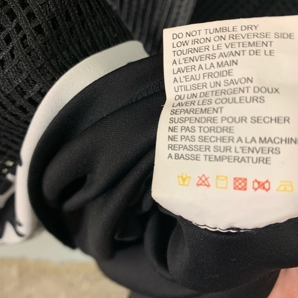 eric Alexandre Black Mesh Midi Dress Sleeveless Flower panel Hem 1/2 Back Zip - Picture 10 of 11